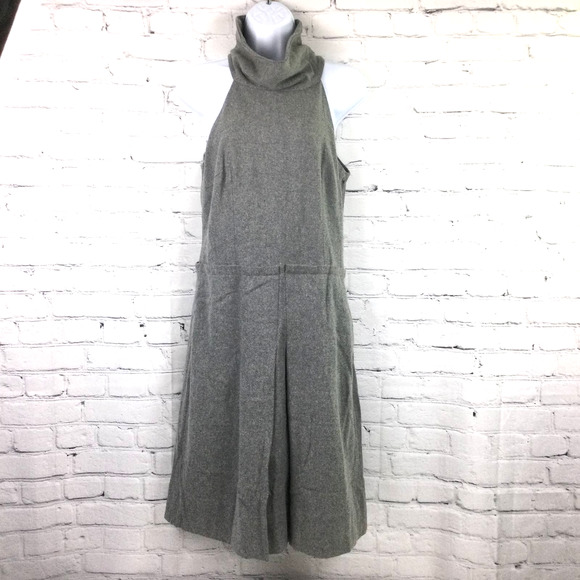 Chelsea & Theodore Women's Wool Blend Sleeveless Keyhole Gray Shift Dress 4 - Picture 15 of 15